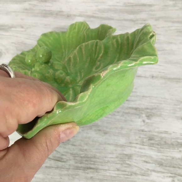 Vintage | Dining | Vintage Cabbage Leaf Serving Dish Bowl Green Retro 3 ...
